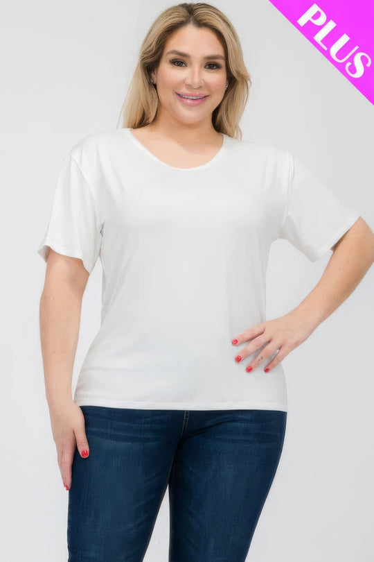 Plus Size Basic Short Sleeve T-shirt - Love it Curvy