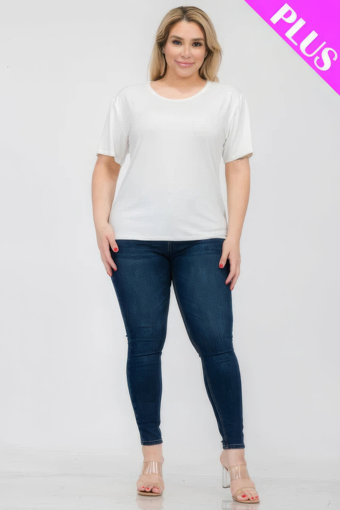 Plus Size Basic Short Sleeve T-shirt - Love it Curvy