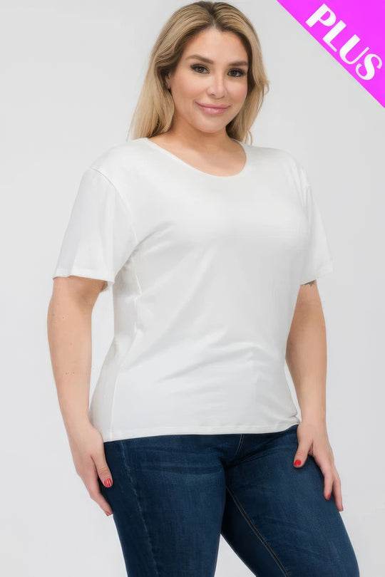 Plus Size Basic Short Sleeve T-shirt - Love it Curvy