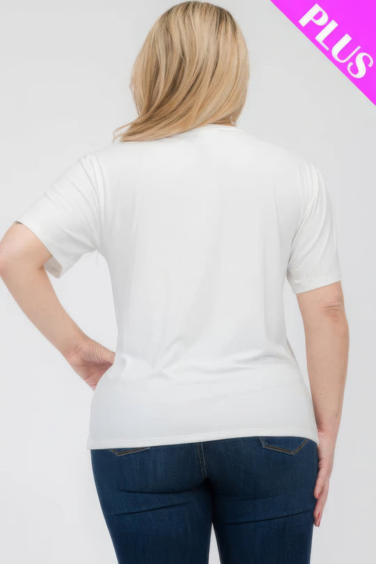 Plus Size Basic Short Sleeve T-shirt - Love it Curvy