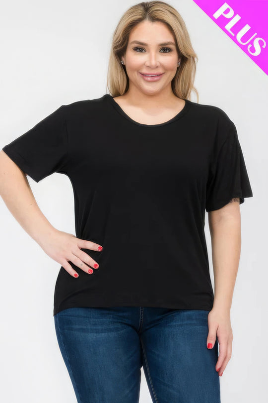 Plus Size Basic Short Sleeve T-shirt - Love it Curvy