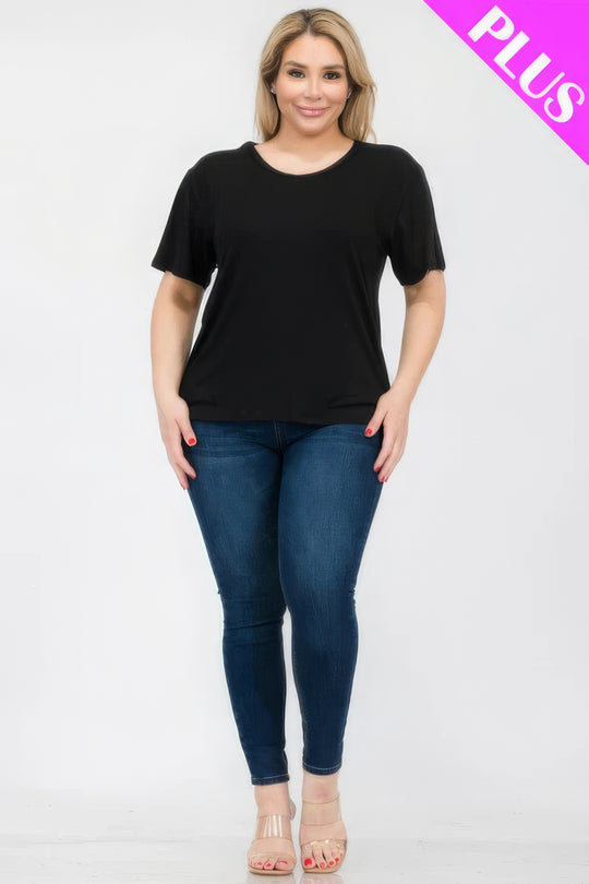 Plus Size Basic Short Sleeve T-shirt - Love it Curvy