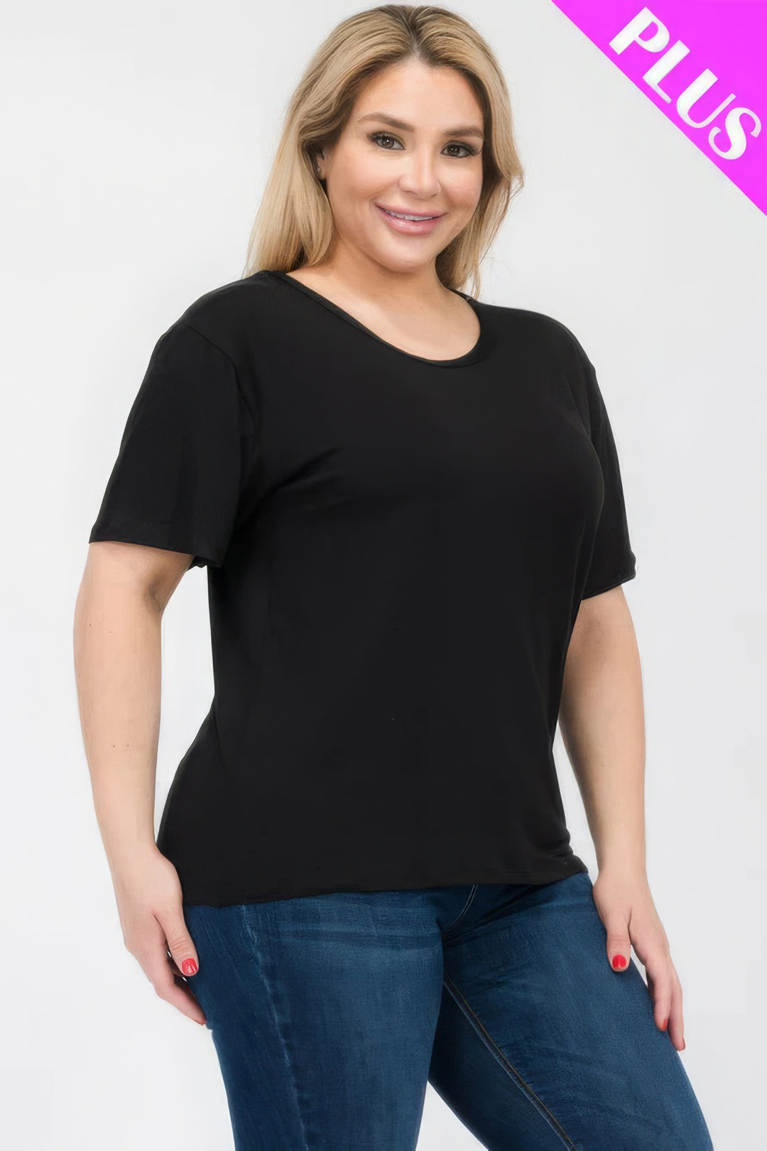 Plus Size Basic Short Sleeve T-shirt - Love it Curvy