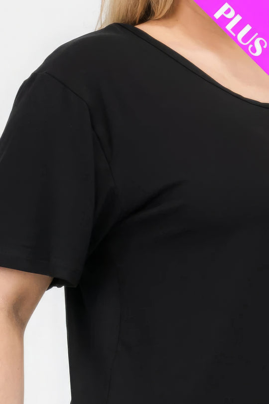 Plus Size Basic Short Sleeve T-shirt - Love it Curvy