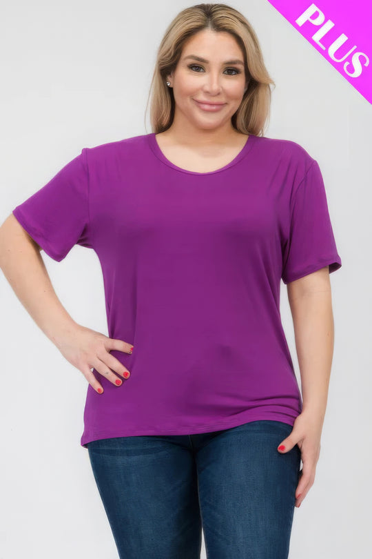 Plus Size Basic Short Sleeve T-shirt - Love it Curvy