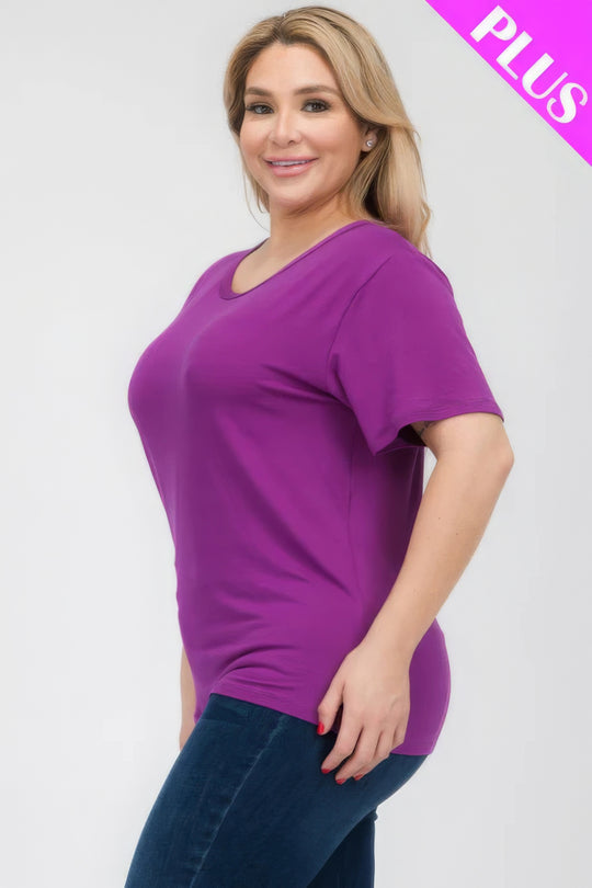 Plus Size Basic Short Sleeve T-shirt - Love it Curvy