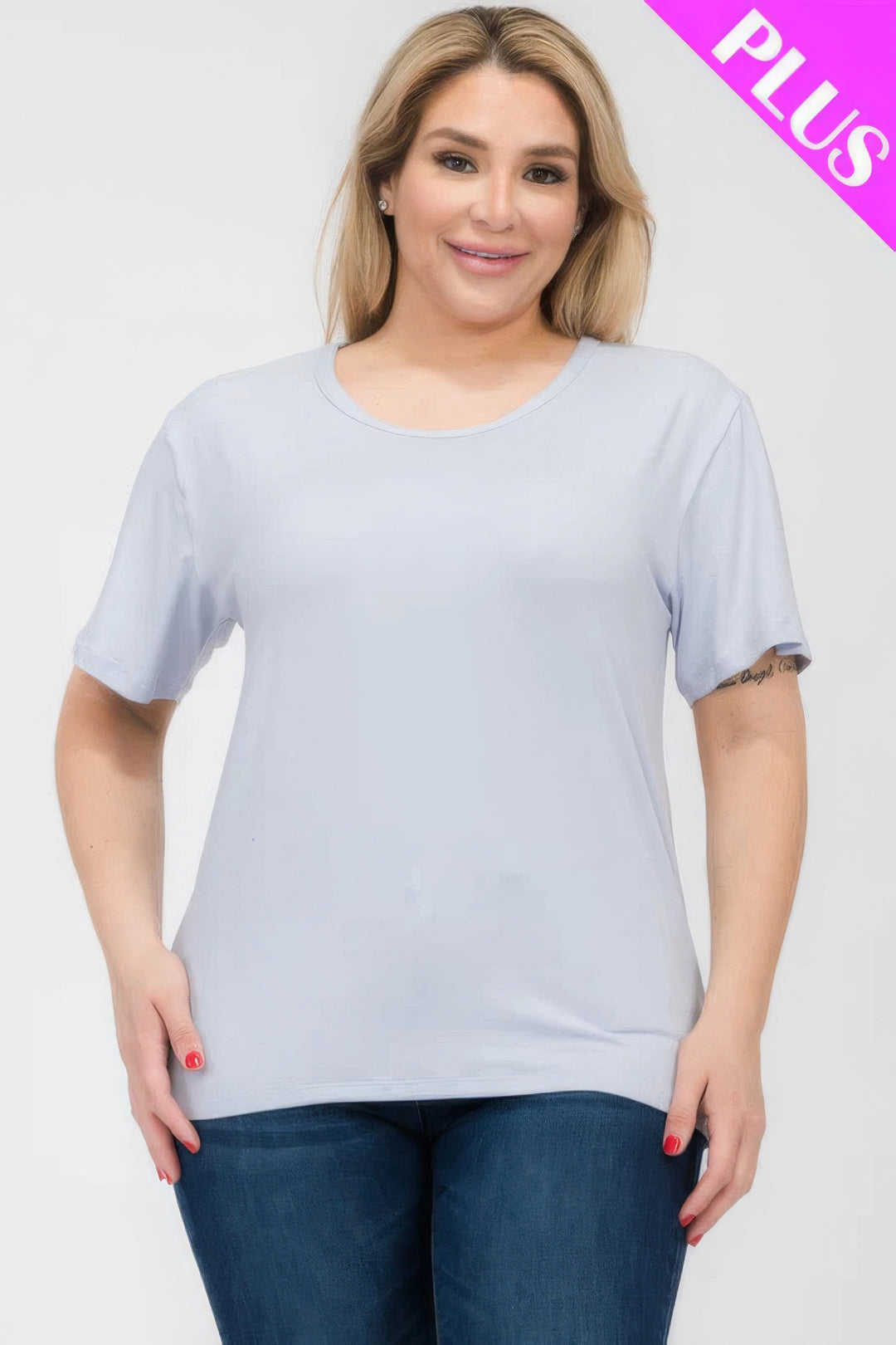 Plus Size Basic Short Sleeve T-shirt - Love it Curvy