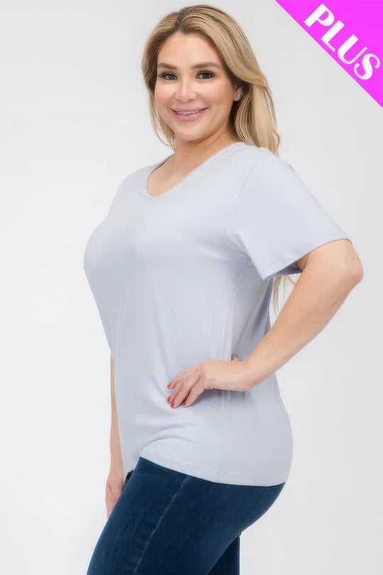 Plus Size Basic Short Sleeve T-shirt - Love it Curvy