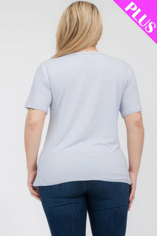 Plus Size Basic Short Sleeve T-shirt - Love it Curvy