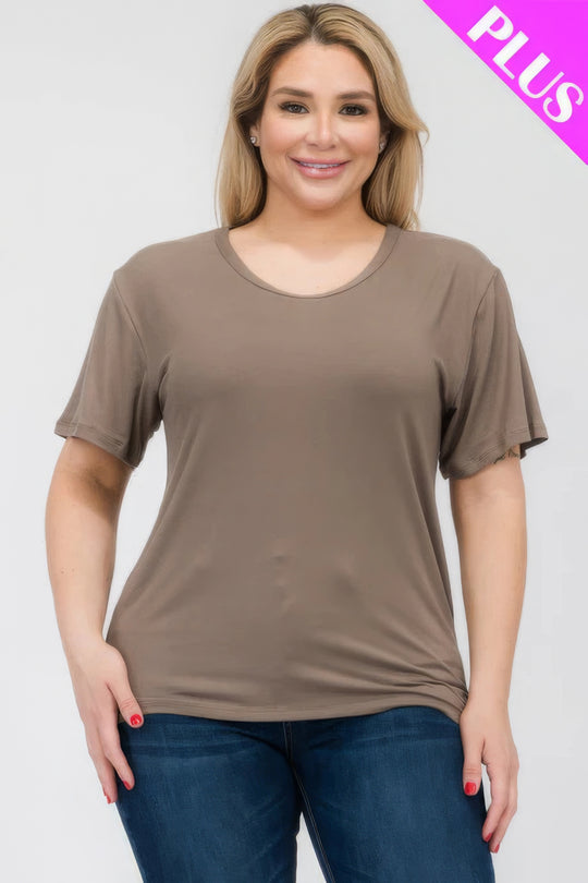 Plus Size Basic Short Sleeve T-shirt - Love it Curvy