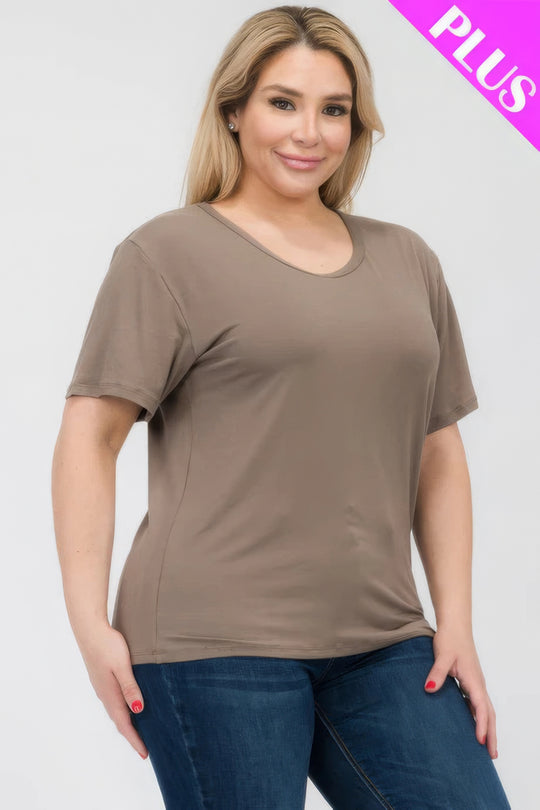Plus Size Basic Short Sleeve T-shirt - Love it Curvy