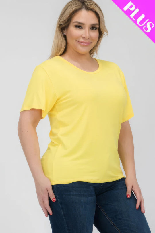Plus Size Basic Short Sleeve T-shirt - Love it Curvy