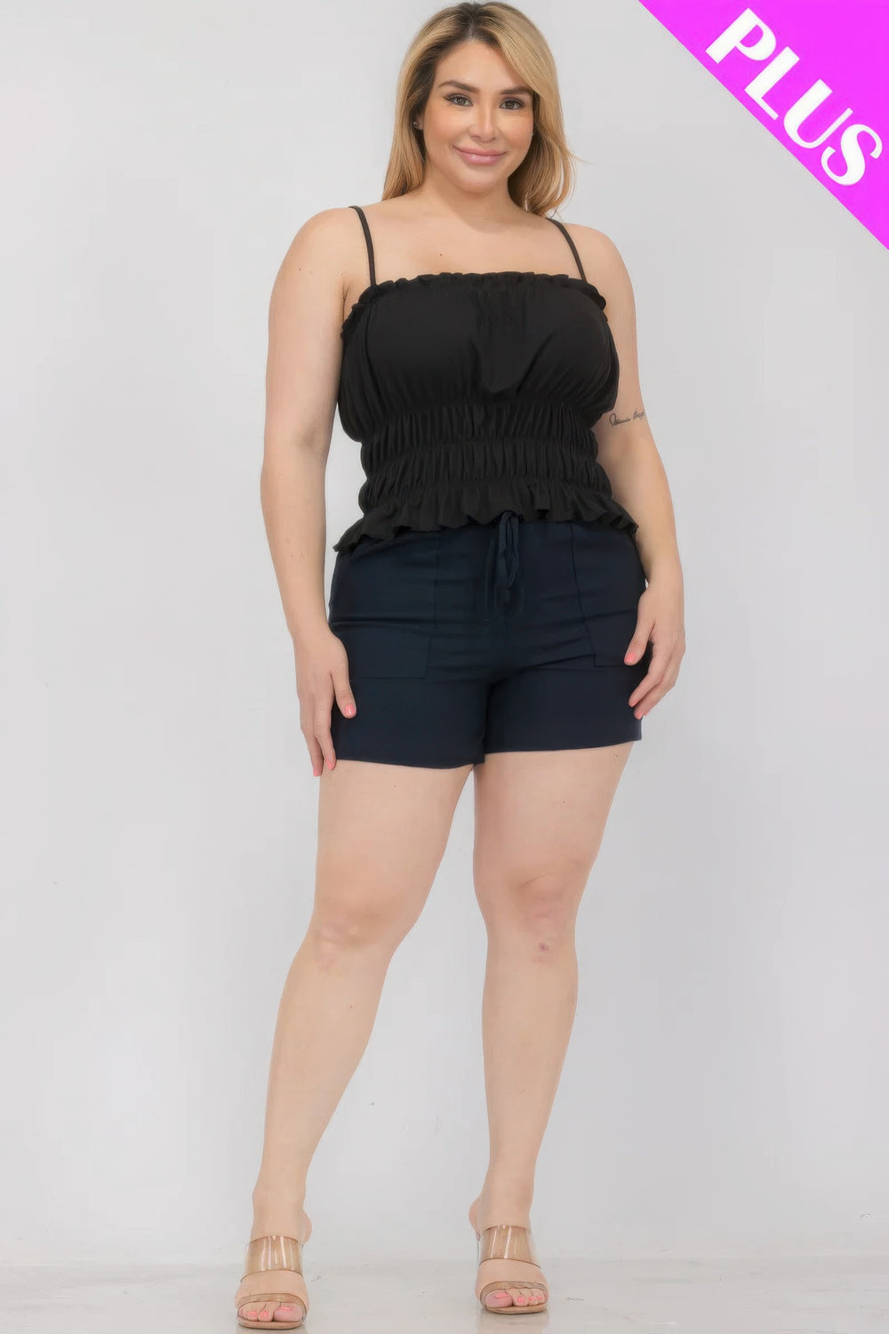 Plus Size Tiered Shirred Body Crop Top - Love it Curvy