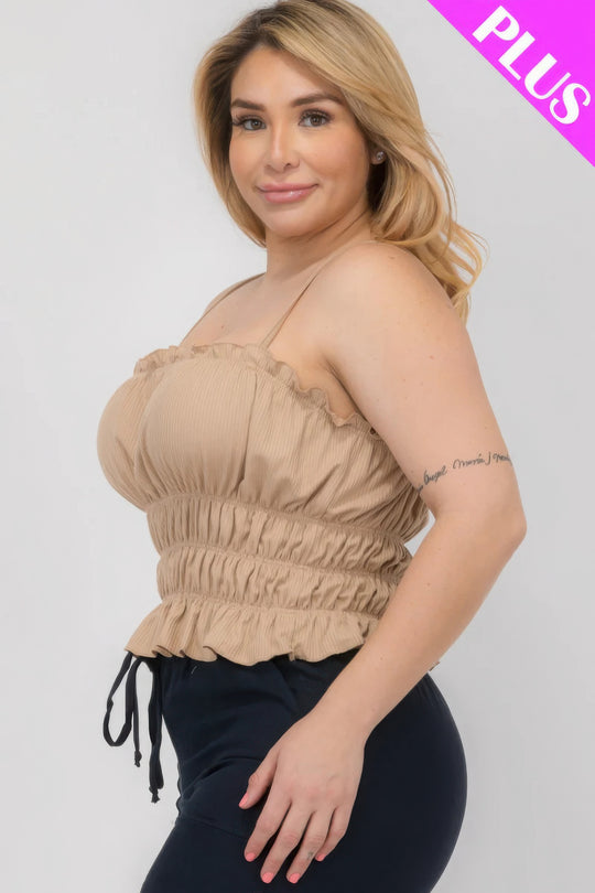 Plus Size Tiered Shirred Body Crop Top - Love it Curvy