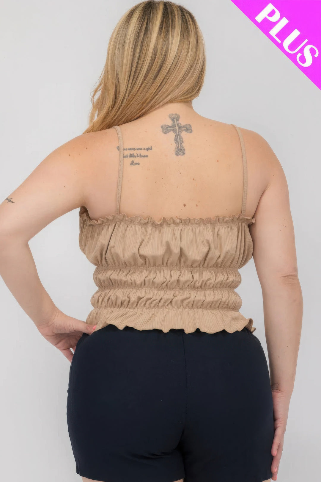 Plus Size Tiered Shirred Body Crop Top - Love it Curvy