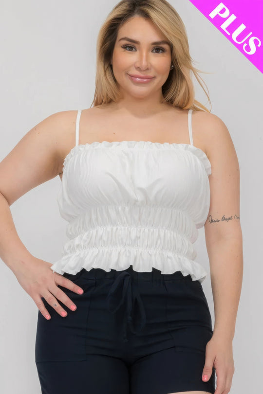 Plus Size Tiered Shirred Body Crop Top - Love it Curvy