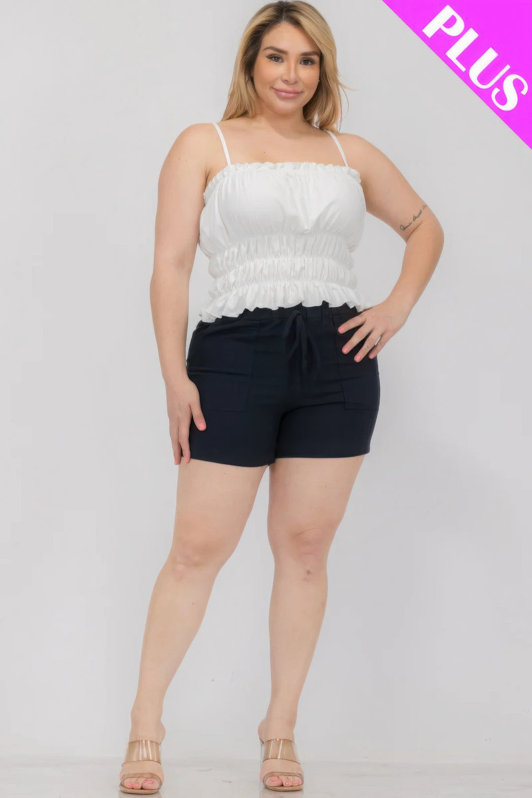 Plus Size Tiered Shirred Body Crop Top - Love it Curvy