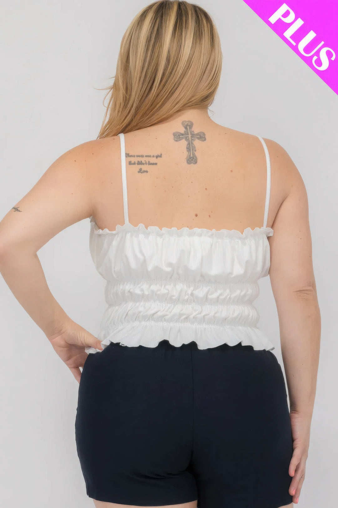 Plus Size Tiered Shirred Body Crop Top - Love it Curvy