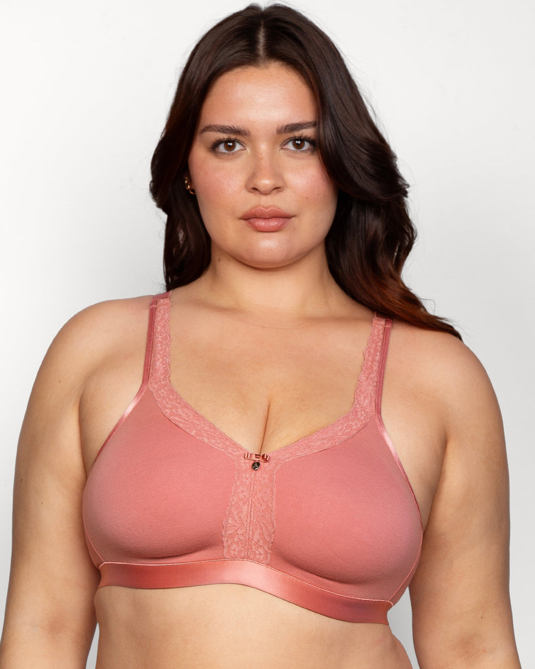 Curvy Couture Cotton Luxe Unlined Wireless Bra in Desert Dawn