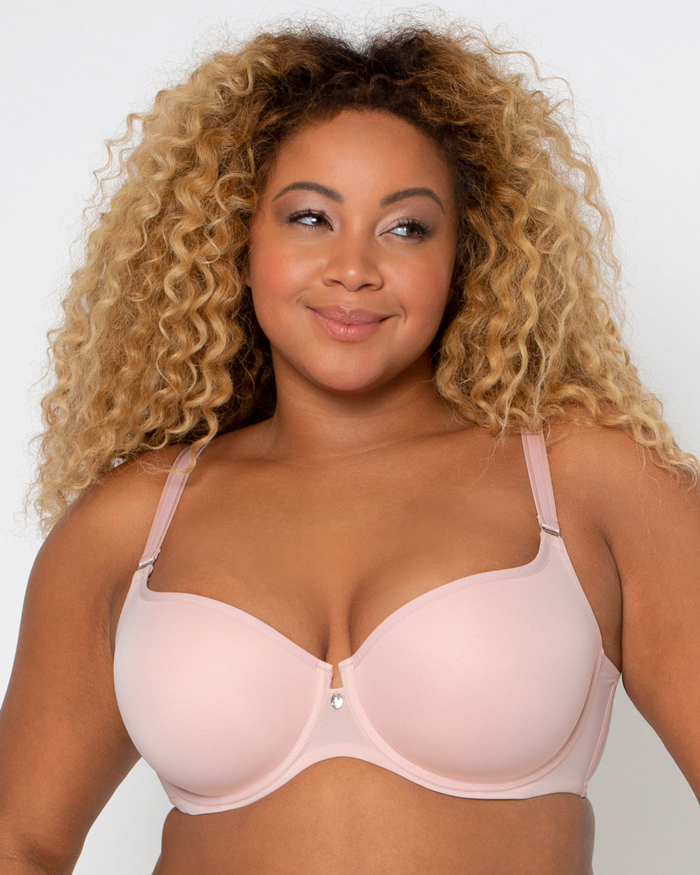 Curvy Couture Tulip Smooth T-Shirt Bra in Blushing Rose