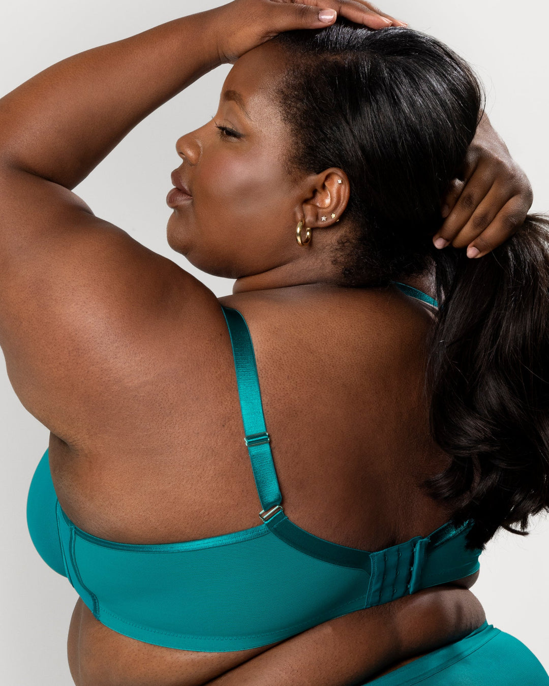 Curvy Couture Sheer Mesh Full Coverage Unlined Underwire Bra in Fanfare