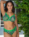 Sheer Mesh High Cut Brief - Lush Tropics