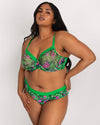Sheer Mesh High Cut Brief - Lush Tropics