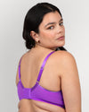 Curvy Couture Sheer Mesh Full Coverage Unlined Underwire Bra in Purple Passion