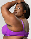 Curvy Couture Sheer Mesh Full Coverage Unlined Underwire Bra in Purple Passion