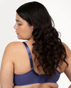 Curvy Couture Sheer Mesh Full Coverage Unlined Underwire Bra in Vintage Blue