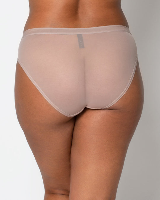 Sheer Mesh High Cut Brief - Bark
