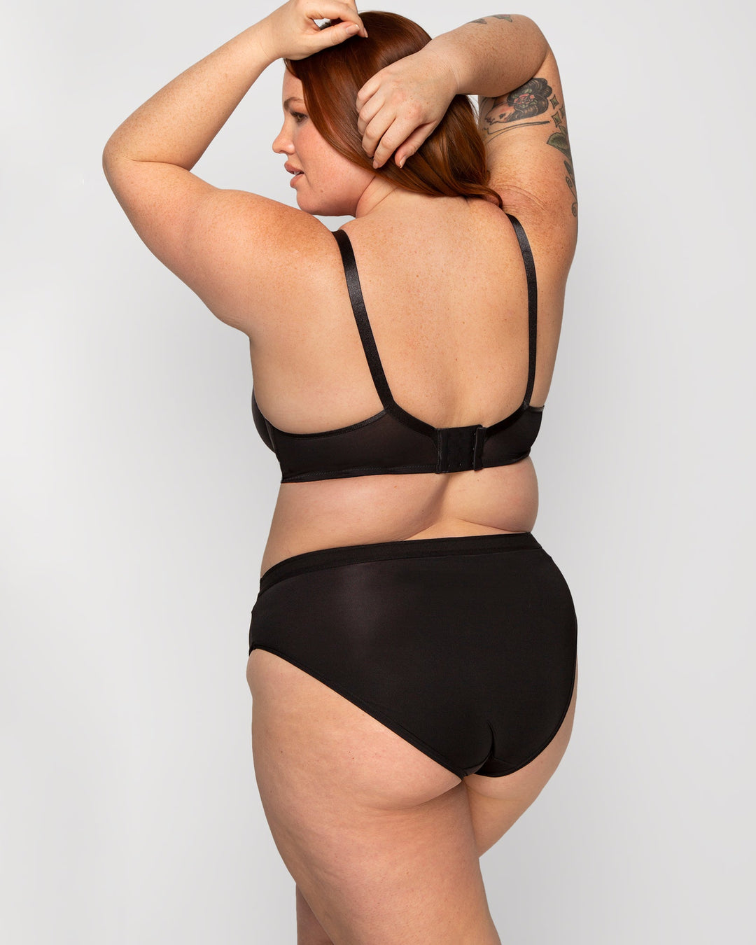 Curvy Couture Silky Smooth High Cut Brief Panty in Black Hue