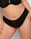 Curvy Couture Silky Smooth High Cut Brief Panty in Black Hue