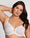 Curvy Couture Sheer Whisper Full Coverage Unlined Underwire Bra in White