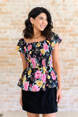 Constantly Cute Floral Top in Black Multi