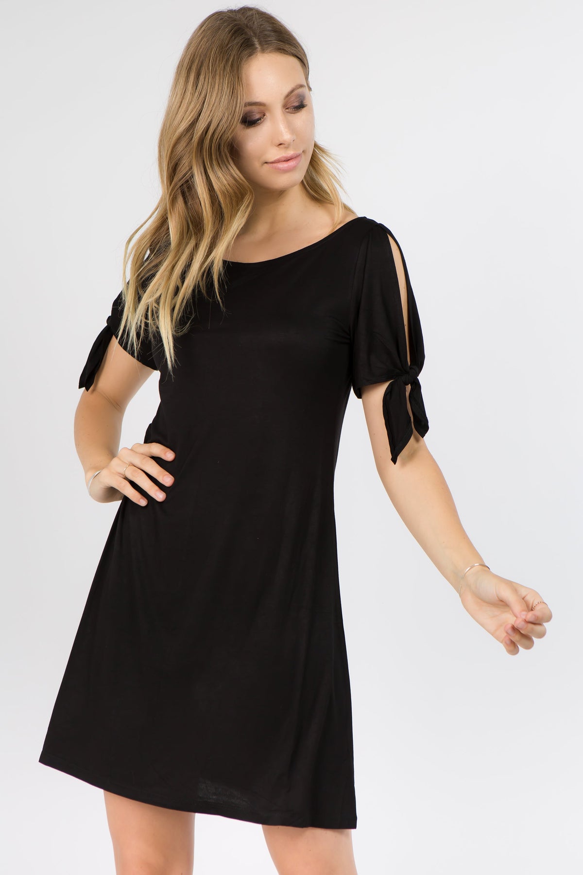 Knot Tie Sleeve Shift Dress | Love It Curvy