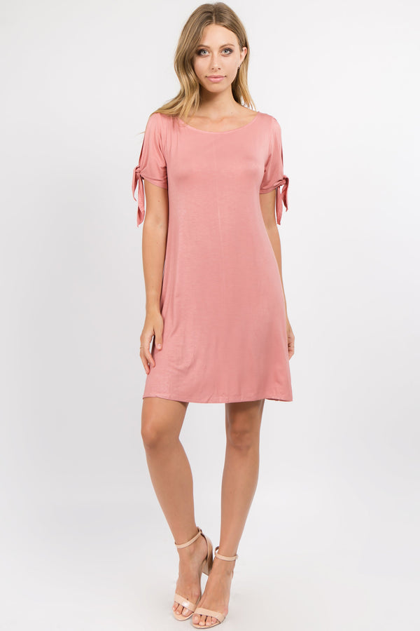 Knot Tie Sleeve Shift Dress | Love It Curvy