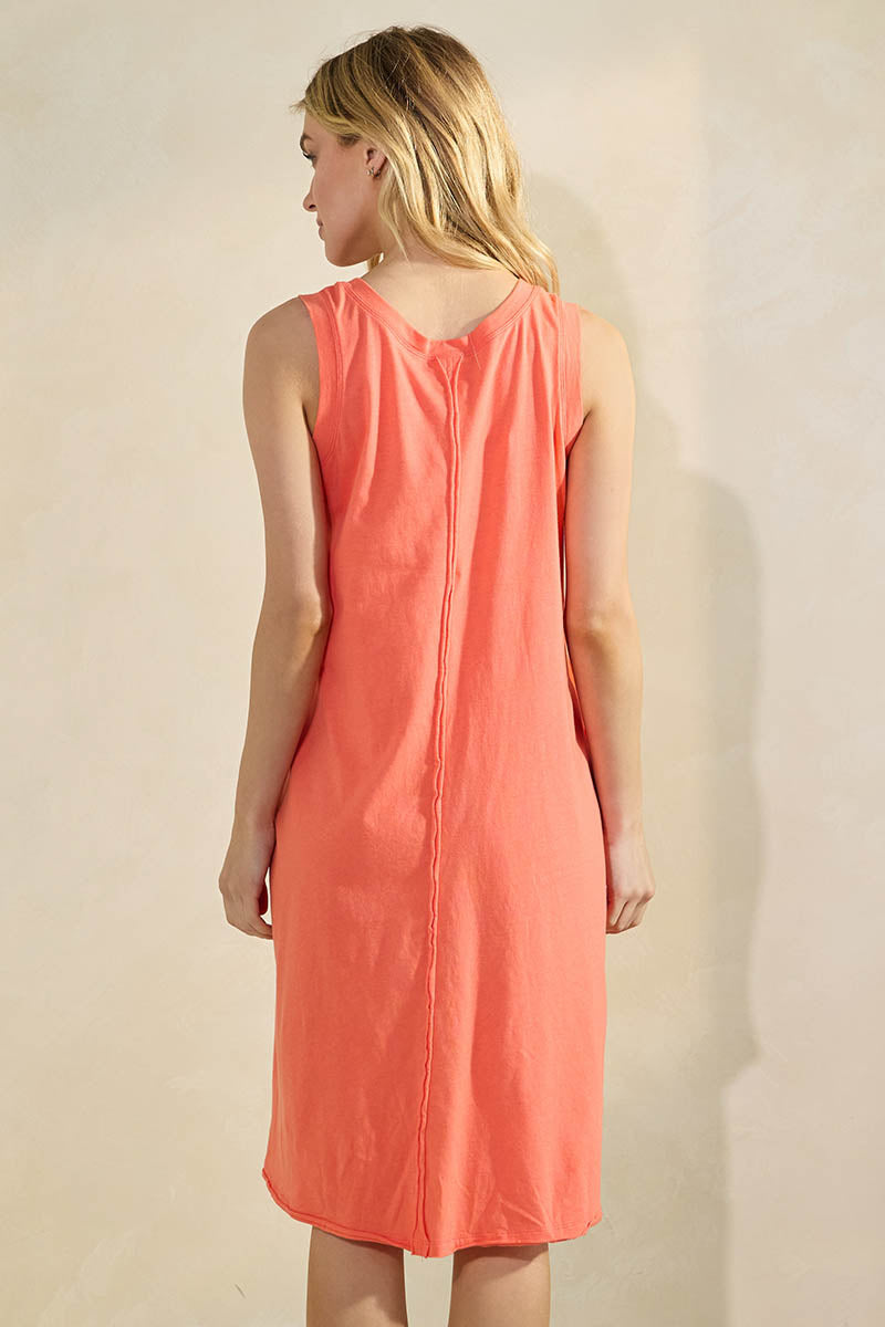 Easy Breeze Raw Edge Sleeveless Cotton Dress | Love It Curvy