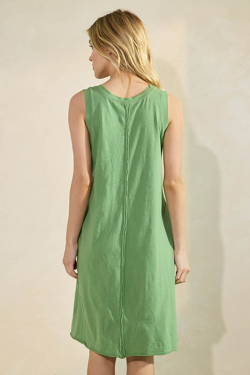 Easy Breeze Raw Edge Sleeveless Cotton Dress | Love It Curvy