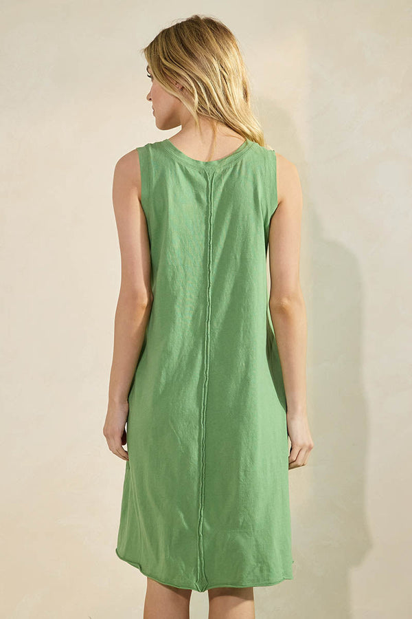 Easy Breeze Raw Edge Sleeveless Cotton Dress | Love It Curvy
