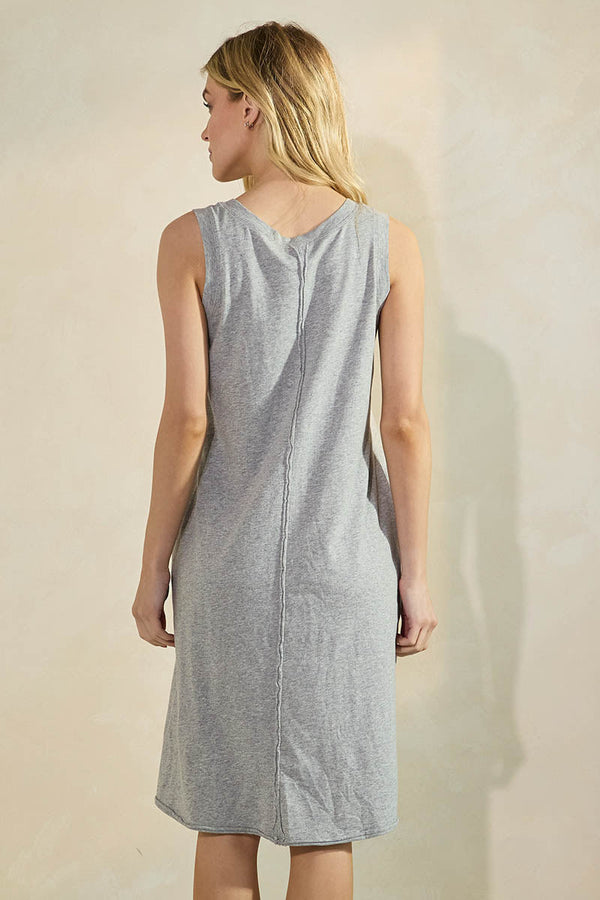 Easy Breeze Raw Edge Sleeveless Cotton Dress | Love It Curvy
