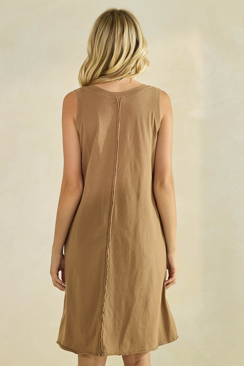 Easy Breeze Raw Edge Sleeveless Cotton Dress | Love It Curvy