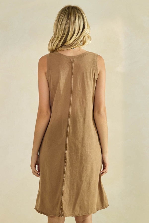 Easy Breeze Raw Edge Sleeveless Cotton Dress | Love It Curvy