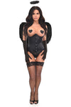 Top Drawer 4 PC Pin-Up Dark Angel Corset Costume - Love it Curvy