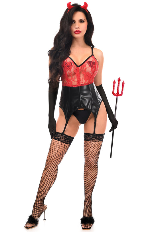 Lavish 4 PC Sexy Devil Lingerie Costume - Love it Curvy
