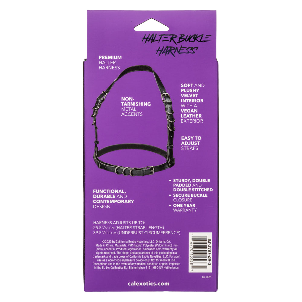 Euphoria Collection Halter Buckle Harness - Black - Love it Curvy