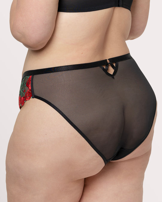 Embroidered Strappy Back Brief | Love It Curvy