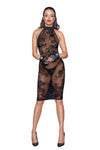 Midi tulle dress with velvet straps in the back | Love it Curvy on model