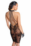 Midi tulle dress with velvet straps in the back | Love it Curvy on model