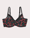 Curvy Couture Sheer Mesh Full Coverage Unlined Underwire Bra in Cherry Pop